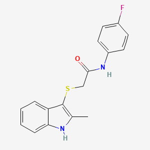 N-(4-fluorophenyl)-2-[(2-methyl-1H-indol-3-yl)sulfanyl]acetamide