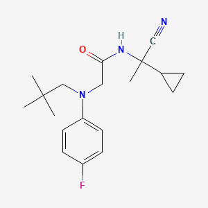 molecular formula C19H26FN3O B2759358 N-(1-cyano-1-cyclopropylethyl)-2-[(2,2-dimethylpropyl)(4-fluorophenyl)amino]acetamide CAS No. 1423670-38-5