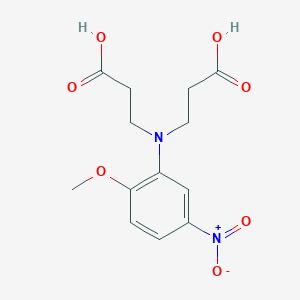 molecular formula C13H16N2O7 B2759375 3-[N-(2-carboxyethyl)-2-methoxy-5-nitroanilino]propanoic acid CAS No. 301173-23-9