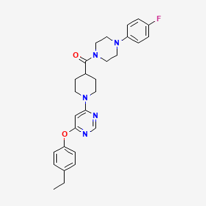 molecular formula C28H32FN5O2 B2759378 (1-(6-(4-乙基苯氧基)嘧啶-4-基)哌啶-4-基)(4-(4-氟苯基)哌嗪-1-基)甲酮 CAS No. 1115998-94-1
