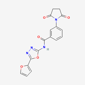 3-(2,5-dioxopyrrolidin-1-yl)-N-(5-(furan-2-yl)-1,3,4-oxadiazol-2-yl)benzamide