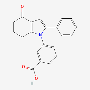 molecular formula C21H17NO3 B2759388 3-(4-oxo-2-phenyl-4,5,6,7-tetrahydro-1H-indol-1-yl)benzoic acid CAS No. 405921-88-2