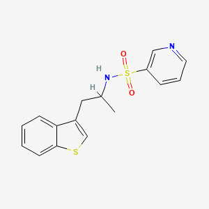 molecular formula C16H16N2O2S2 B2759397 N-[1-(1-benzothiophen-3-yl)propan-2-yl]pyridine-3-sulfonamide CAS No. 2097864-48-5