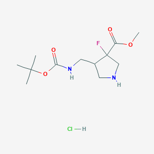 Methyl 3-fluoro-4-[[(2-methylpropan-2-yl)oxycarbonylamino]methyl]pyrrolidine-3-carboxylate;hydrochloride