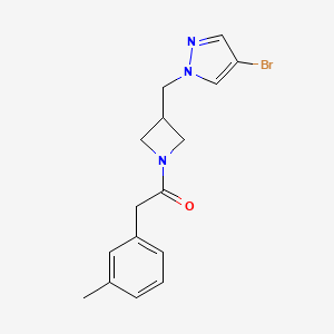 1-[3-[(4-Bromopyrazol-1-yl)methyl]azetidin-1-yl]-2-(3-methylphenyl)ethanone