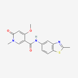 molecular formula C16H15N3O3S B2759403 4-methoxy-1-methyl-N-(2-methyl-1,3-benzothiazol-5-yl)-6-oxo-1,6-dihydropyridine-3-carboxamide CAS No. 2097915-91-6