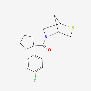 molecular formula C17H20ClNOS B2759407 2-Thia-5-azabicyclo[2.2.1]heptan-5-yl(1-(4-chlorophenyl)cyclopentyl)methanone CAS No. 2034455-32-6