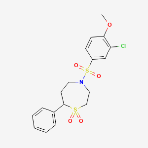 4-((3-Chloro-4-methoxyphenyl)sulfonyl)-7-phenyl-1,4-thiazepane 1,1-dioxide