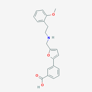 molecular formula C21H21NO4 B275942 3-[5-({[2-(2-Methoxyphenyl)ethyl]amino}methyl)-2-furyl]benzoic acid 