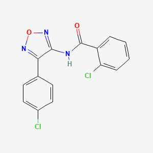 molecular formula C15H9Cl2N3O2 B2759423 2-chloro-N-[4-(4-chlorophenyl)-1,2,5-oxadiazol-3-yl]benzamide CAS No. 866237-86-7