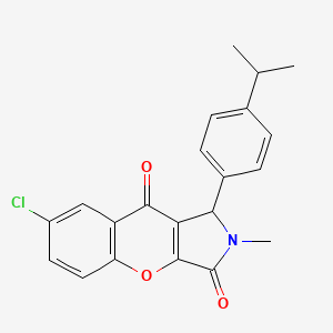 molecular formula C21H18ClNO3 B2759429 7-Chloro-1-(4-isopropylphenyl)-2-methyl-1,2-dihydrochromeno[2,3-c]pyrrole-3,9-dione CAS No. 850160-15-5