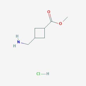 molecular formula C7H14ClNO2 B2759433 甲酸甲酯 3-(氨甲基)环丁烷甲酸盐 CAS No. 2231663-54-8