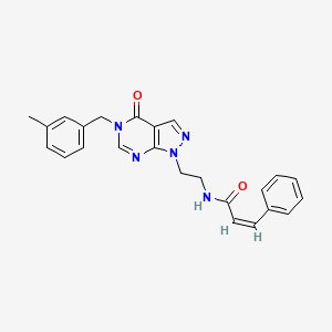 molecular formula C24H23N5O2 B2759434 (Z)-N-(2-(5-(3-methylbenzyl)-4-oxo-4,5-dihydro-1H-pyrazolo[3,4-d]pyrimidin-1-yl)ethyl)-3-phenylacrylamide CAS No. 955793-71-2
