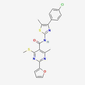 N-[4-(4-chlorophenyl)-5-methyl-1,3-thiazol-2-yl]-2-(furan-2-yl)-4-methyl-6-(methylsulfanyl)pyrimidine-5-carboxamide