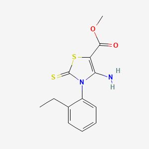 molecular formula C13H14N2O2S2 B2759440 Methyl 4-amino-3-(2-ethylphenyl)-2-sulfanylidene-1,3-thiazole-5-carboxylate CAS No. 689771-85-5