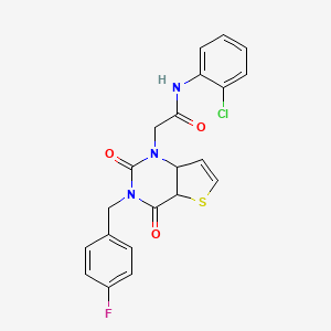 molecular formula C21H15ClFN3O3S B2759442 N-(2-chlorophenyl)-2-{3-[(4-fluorophenyl)methyl]-2,4-dioxo-1H,2H,3H,4H-thieno[3,2-d]pyrimidin-1-yl}acetamide CAS No. 879138-70-2