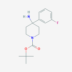 molecular formula C16H23FN2O2 B2759443 tert-Butyl 4-amino-4-(3-fluorophenyl)piperidine-1-carboxylate CAS No. 1779132-73-8