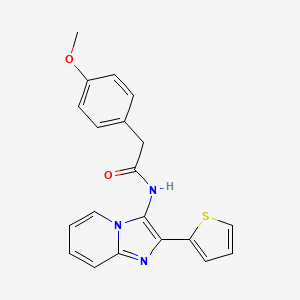 molecular formula C20H17N3O2S B2759446 2-(4-methoxyphenyl)-N-(2-thiophen-2-ylimidazo[1,2-a]pyridin-3-yl)acetamide CAS No. 850930-26-6