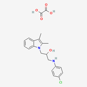 molecular formula C21H23ClN2O5 B2759447 1-((4-chlorophenyl)amino)-3-(2,3-dimethyl-1H-indol-1-yl)propan-2-ol oxalate CAS No. 1052090-20-6