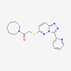 molecular formula C18H20N6OS B2759449 1-(Azepan-1-yl)-2-((3-(pyridin-2-yl)-[1,2,4]triazolo[4,3-b]pyridazin-6-yl)thio)ethanone CAS No. 868967-15-1