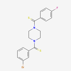 molecular formula C18H16BrFN2S2 B2759453 (3-Bromophenyl)(4-(4-fluorophenylcarbonothioyl)piperazin-1-yl)methanethione CAS No. 887862-84-2