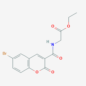 molecular formula C14H12BrNO5 B2759455 ethyl 2-{[(6-bromo-2-oxo-2H-chromen-3-yl)carbonyl]amino}acetate CAS No. 866155-17-1