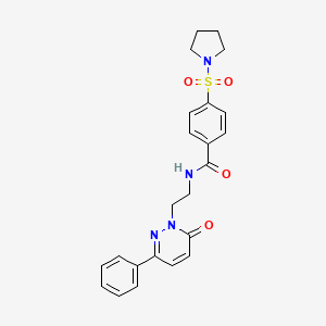molecular formula C23H24N4O4S B2759459 N-(2-(6-oxo-3-phenylpyridazin-1(6H)-yl)ethyl)-4-(pyrrolidin-1-ylsulfonyl)benzamide CAS No. 921873-18-9