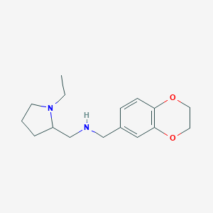 molecular formula C16H24N2O2 B275946 N-(2,3-dihydro-1,4-benzodioxin-6-ylmethyl)-N-[(1-ethyl-2-pyrrolidinyl)methyl]amine 