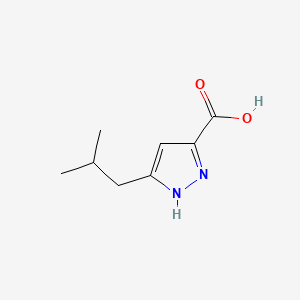 molecular formula C8H12N2O2 B2759462 3-Isobutyl-1H-pyrazole-5-carboxylic acid CAS No. 112-77-6; 890591-01-2; 92933-49-8