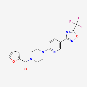 Furan-2-yl(4-(5-(5-(trifluoromethyl)-1,2,4-oxadiazol-3-yl)pyridin-2-yl)piperazin-1-yl)methanone