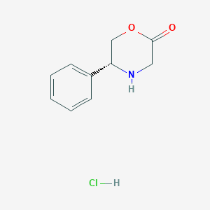 molecular formula C10H12ClNO2 B2759465 (5R)-5-苯基吗啉-2-酮盐酸盐 CAS No. 2227198-96-9
