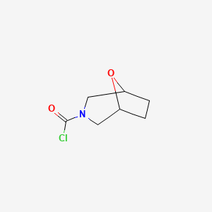 molecular formula C7H10ClNO2 B2759471 8-氧杂-3-氮杂双环[3.2.1]辛烷-3-甲酰氯 CAS No. 1540821-88-2