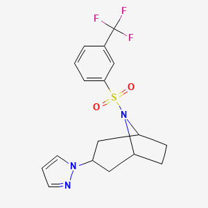 3-(1H-pyrazol-1-yl)-8-[3-(trifluoromethyl)benzenesulfonyl]-8-azabicyclo[3.2.1]octane