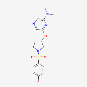 6-((1-((4-fluorophenyl)sulfonyl)pyrrolidin-3-yl)oxy)-N,N-dimethylpyrazin-2-amine