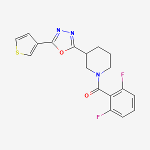 molecular formula C18H15F2N3O2S B2759483 (2,6-二氟苯基)(3-(5-(噻吩-3-基)-1,3,4-噁二唑-2-基)哌啶-1-基)甲酮 CAS No. 1797060-39-9