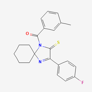 3-(4-Fluorophenyl)-1-(3-methylbenzoyl)-1,4-diazaspiro[4.5]dec-3-ene-2-thione