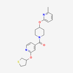 molecular formula C21H25N3O3S B2759497 (4-((6-Methylpyridin-2-yl)oxy)piperidin-1-yl)(2-((tetrahydrothiophen-3-yl)oxy)pyridin-4-yl)methanone CAS No. 2034390-08-2