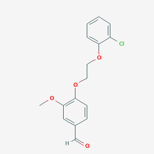 molecular formula C16H15ClO4 B2759509 4-[2-(2-Chlorophenoxy)ethoxy]-3-methoxybenzaldehyde CAS No. 729582-29-0
