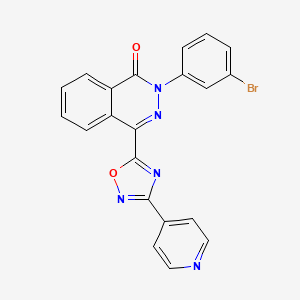 molecular formula C21H12BrN5O2 B2759548 2-(3-bromophenyl)-4-(3-pyridin-4-yl-1,2,4-oxadiazol-5-yl)phthalazin-1(2H)-one CAS No. 1207047-46-8
