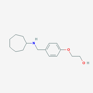 molecular formula C16H25NO2 B275956 2-{4-[(Cycloheptylamino)methyl]phenoxy}ethanol 