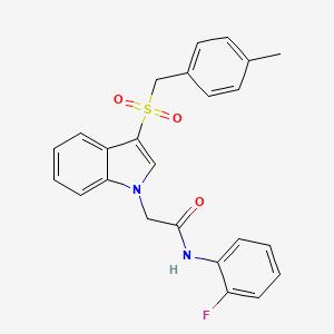 molecular formula C24H21FN2O3S B2759561 N-(2-fluorophenyl)-2-(3-((4-methylbenzyl)sulfonyl)-1H-indol-1-yl)acetamide CAS No. 878063-76-4