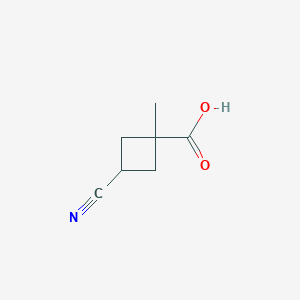 molecular formula C7H9NO2 B2759573 3-Cyano-1-methylcyclobutane-1-carboxylic acid CAS No. 2171265-96-4