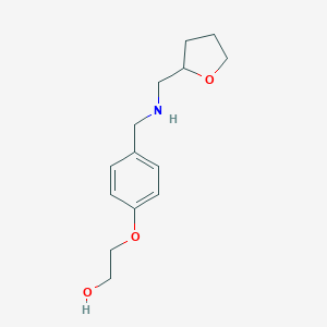 molecular formula C14H21NO3 B275959 2-(4-{[(Tetrahydro-2-furanylmethyl)amino]methyl}phenoxy)ethanol 