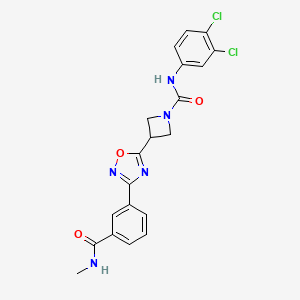 molecular formula C20H17Cl2N5O3 B2759590 N-(3,4-二氯苯基)-3-(3-(3-(甲基氨基)苯基)-1,2,4-噁二唑-5-基)氮杂环丁烷-1-羧酰胺 CAS No. 1396802-36-0
