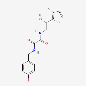 molecular formula C16H17FN2O3S B2759596 N1-(4-氟苄基)-N2-(2-羟基-2-(3-甲硫基噻吩-2-基)乙基)草酰胺 CAS No. 1351650-43-5