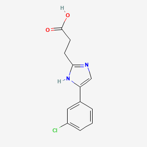 molecular formula C12H11ClN2O2 B2759604 3-[5-(3-氯苯基)-1H-咪唑-2-基]丙酸 CAS No. 1707580-88-8
