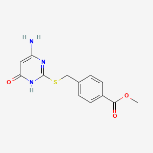 molecular formula C13H13N3O3S B2759607 Methyl 4-{[(4-amino-6-hydroxypyrimidin-2-yl)sulfanyl]methyl}benzoate CAS No. 500202-76-6