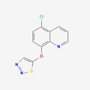 molecular formula C11H6ClN3OS B2759629 5-Chloro-8-quinolinyl 1,2,3-thiadiazol-5-yl ether CAS No. 439120-55-5