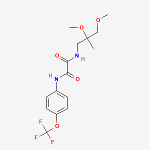 molecular formula C15H19F3N2O5 B2759634 N-(2,3-dimethoxy-2-methylpropyl)-N'-[4-(trifluoromethoxy)phenyl]ethanediamide CAS No. 2097925-46-5