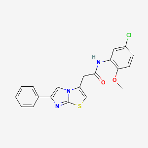 molecular formula C20H16ClN3O2S B2759640 N-(5-chloro-2-methoxyphenyl)-2-(6-phenylimidazo[2,1-b]thiazol-3-yl)acetamide CAS No. 897459-40-4